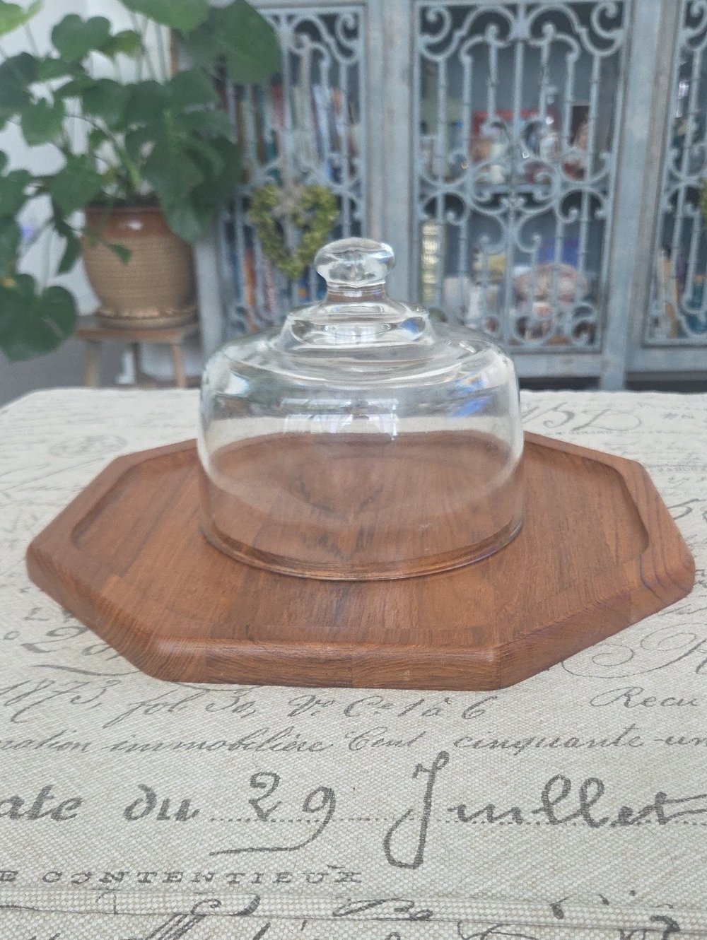 Vintage Dolphin Genuine Teakwood Cheese Serer